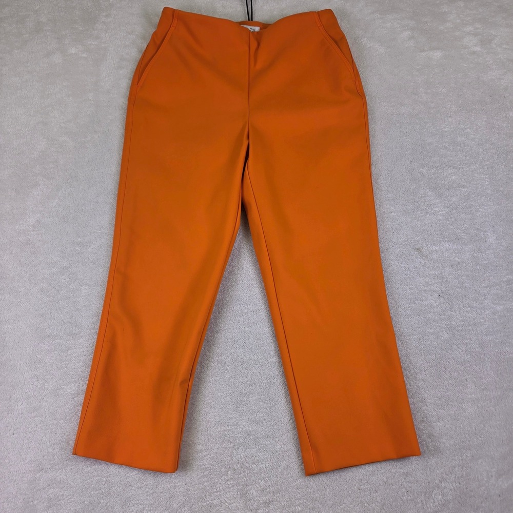 Rachel Zoe Orange Straight Leg Dress Pants Womens Size 6 Flat Front Trouser